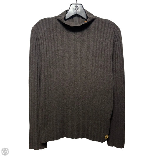 Wool Funnel Neck Sweater Designer By Tory Burch In Brown, Size: M