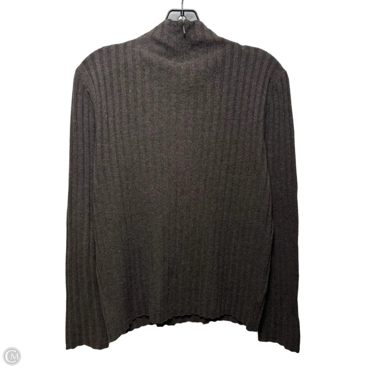 Wool Funnel Neck Sweater Designer By Tory Burch In Brown, Size: M