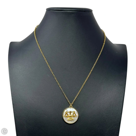 24K Gold Plated Libra Zodiac Pearl Necklace Pendant By Mayamar