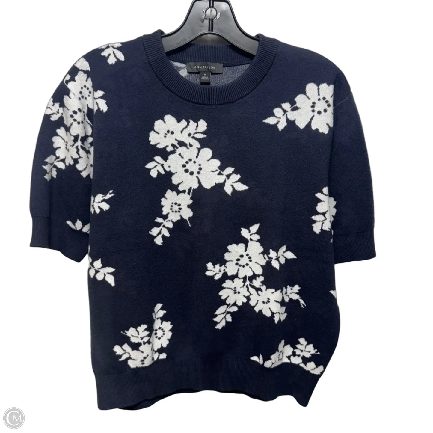 Sweater Short Sleeve By Ann Taylor In Floral Print, Size: M