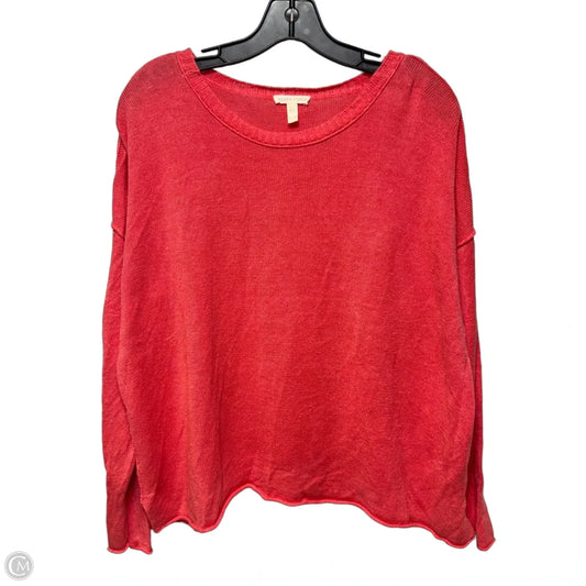 Linen Sweater By Eileen Fisher In Coral, Size: Xl