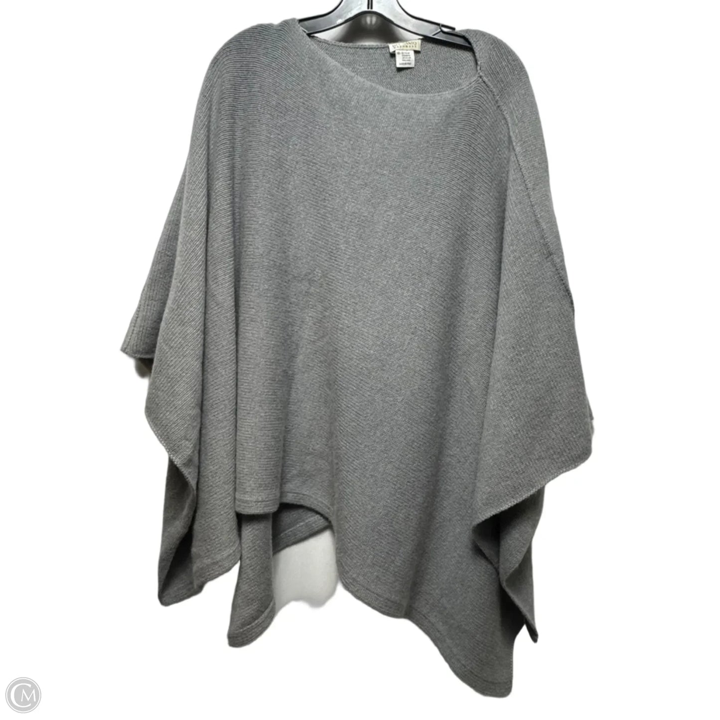 Cashmere Poncho by Del Santo In Grey, Size: Osfm