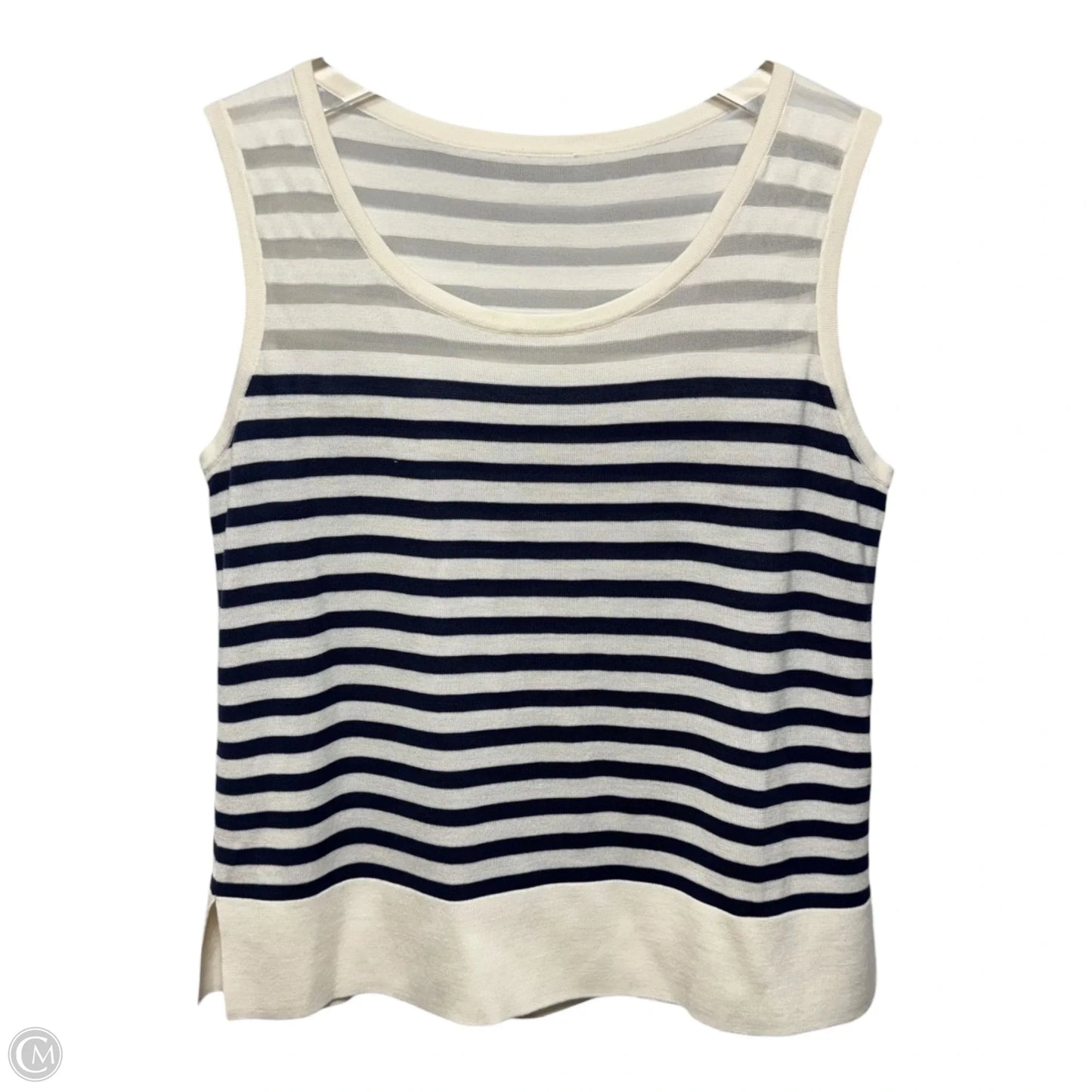 Top Sleeveless By Akris In Striped Pattern, Size: M