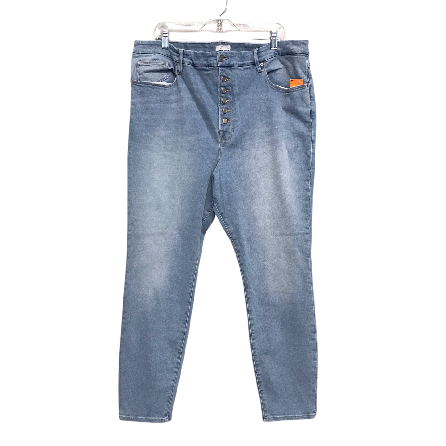 Jeans Straight By Good American In Blue Denim, Size:22