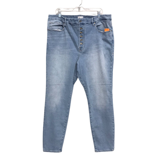 Jeans Straight By Good American In Blue Denim, Size:22