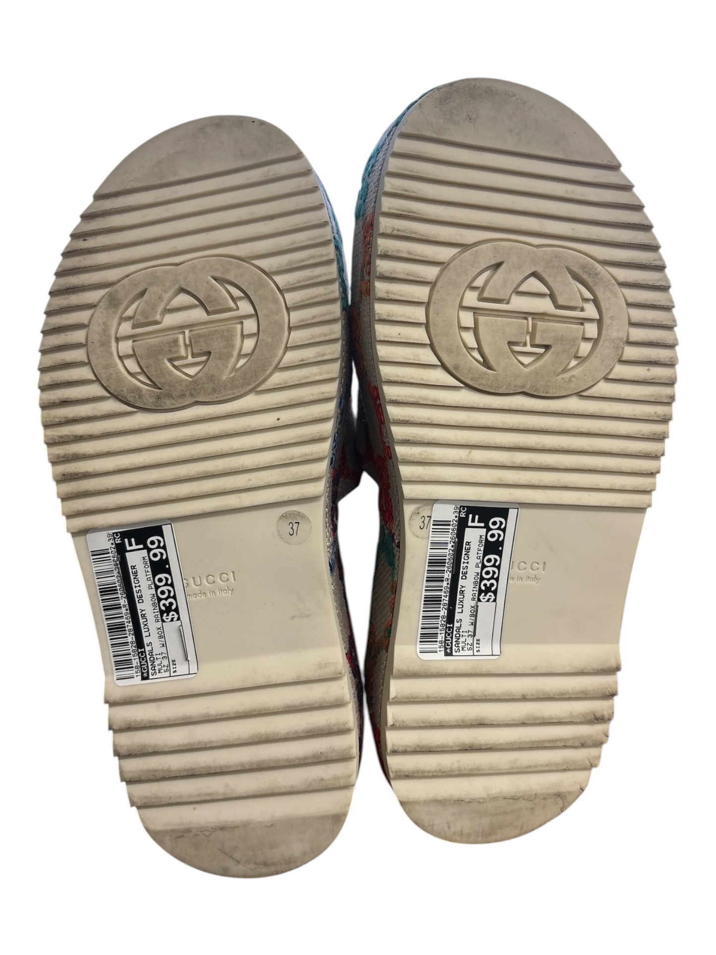 Sandals Luxury Designer By Gucci In Multi-colored