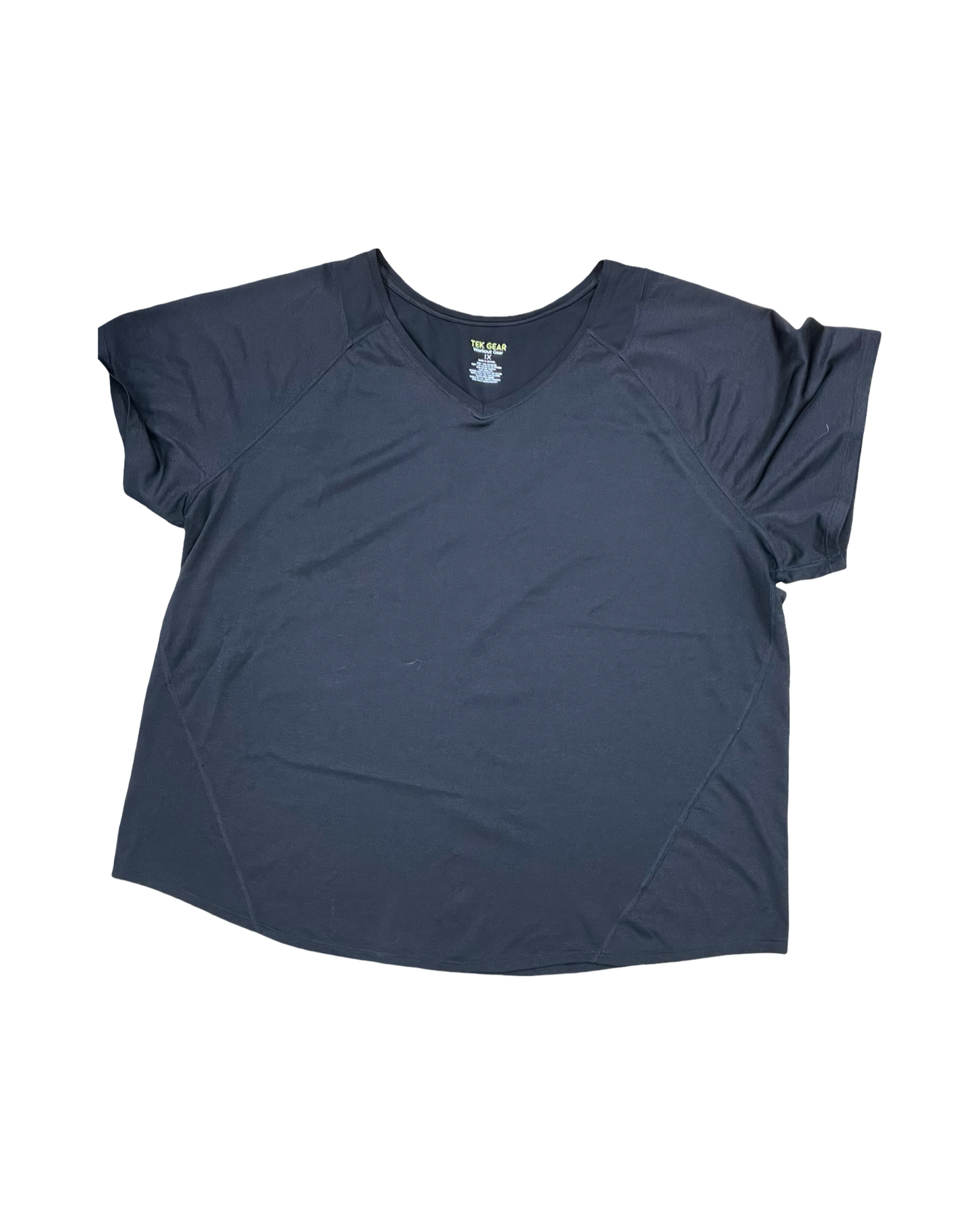 Athletic Top Ss By Tek Gear In Black, Size:1X