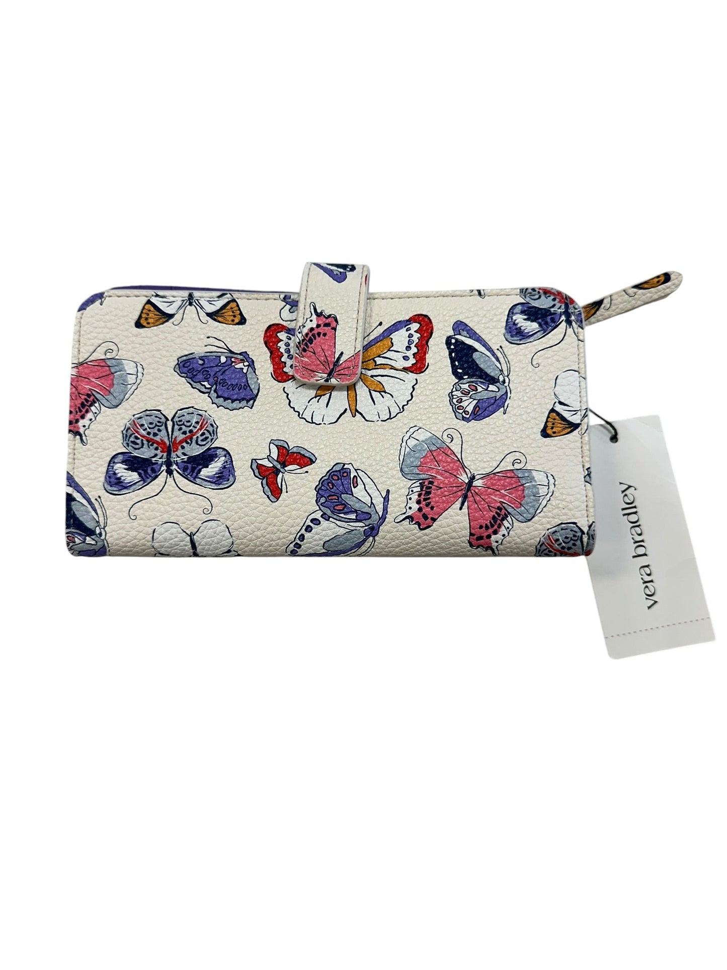 Wallet By Vera Bradley In Purple & White, Size:Medium
