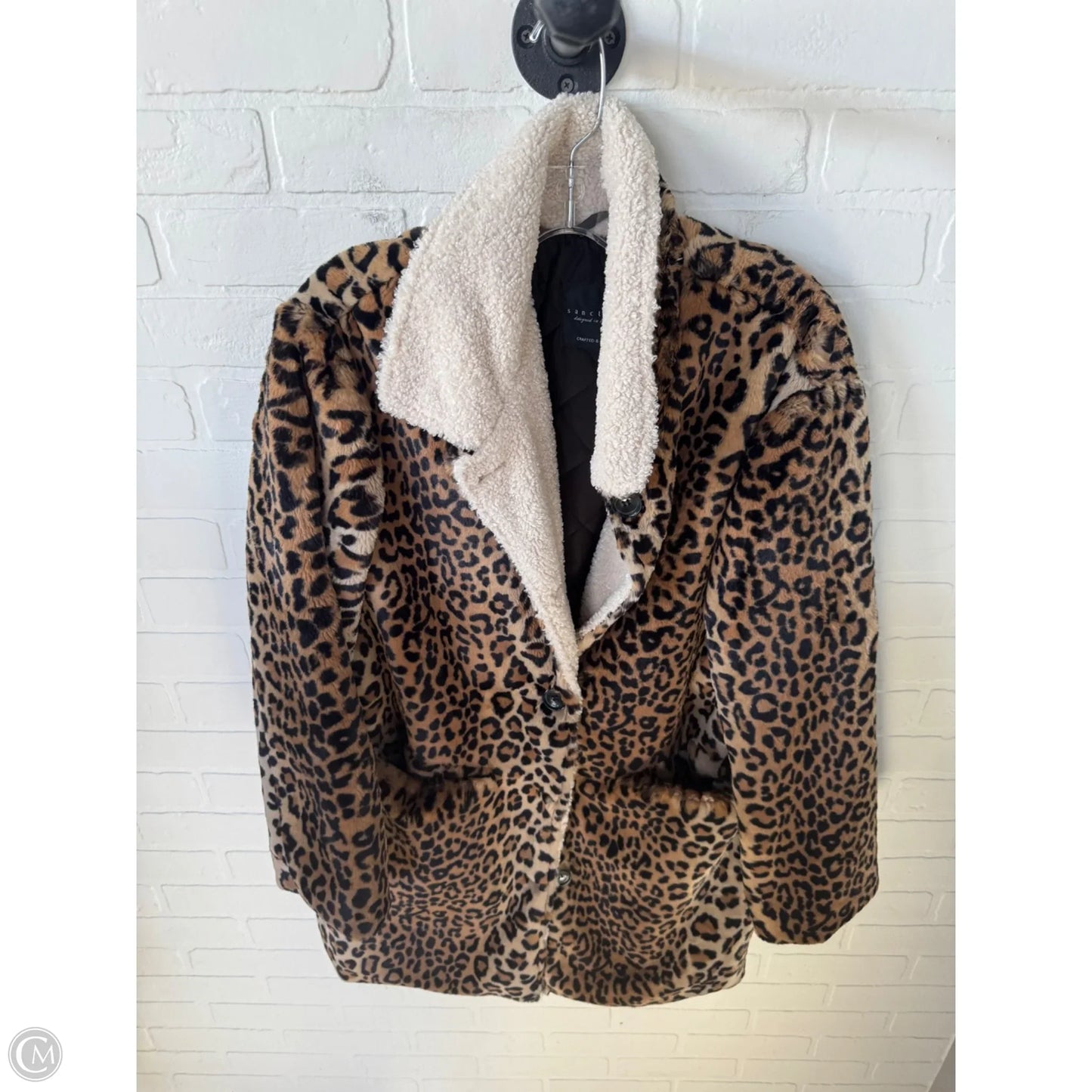 Coat Faux Fur & Sherpa By Sanctuary In Black & Brown, Size: S