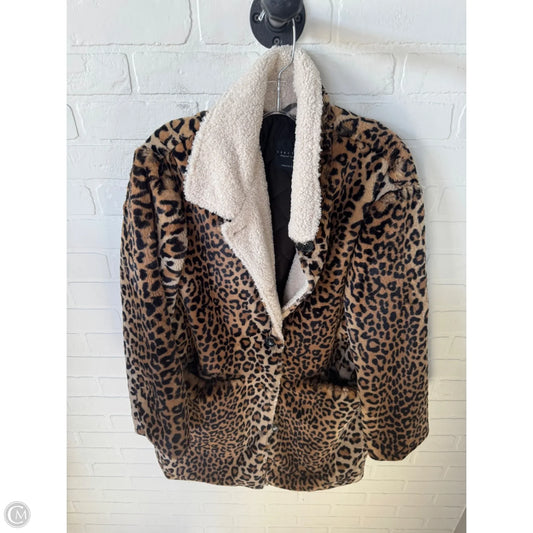 Coat Faux Fur & Sherpa By Sanctuary In Black & Brown, Size: S