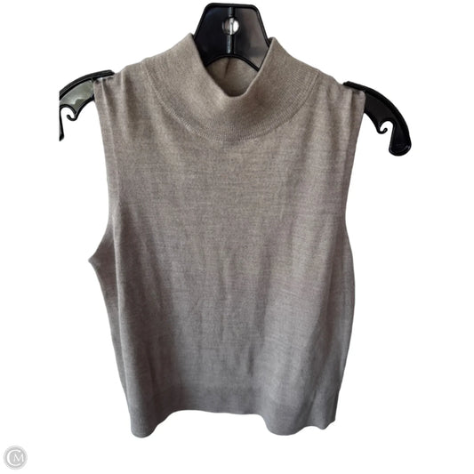 Vest Sweater By Tahari In Tan, Size: L