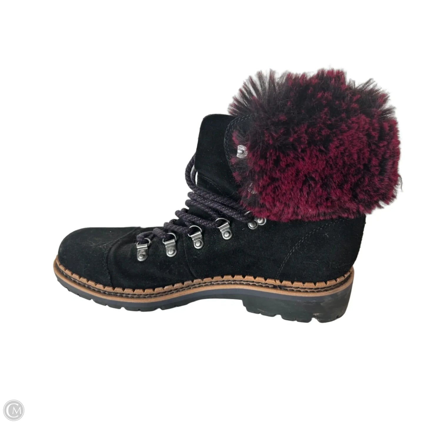 Boots Ankle Flats By Sam Edelman In Black & Red, Size: 8.5