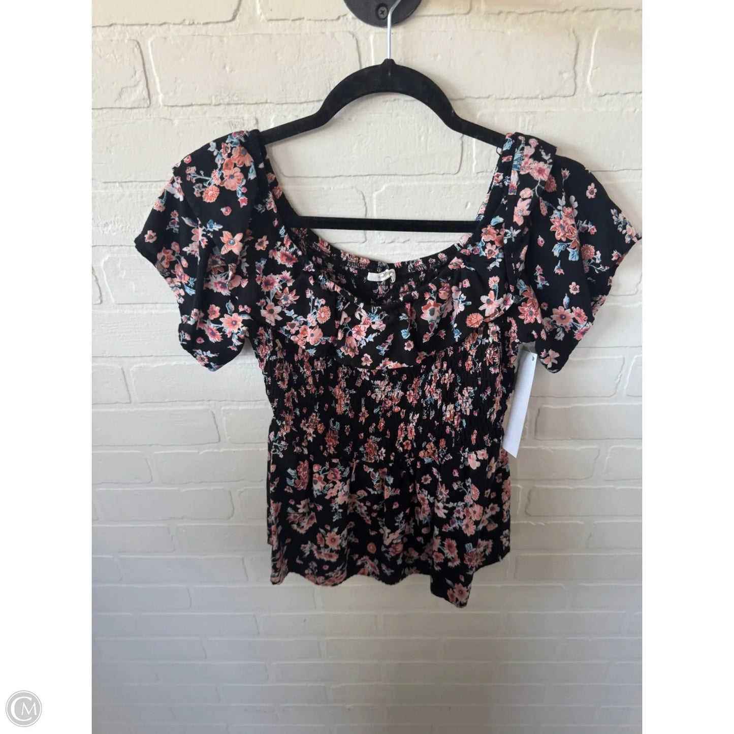 Top Short Sleeve By Maurices In Black & Orange, Size: M