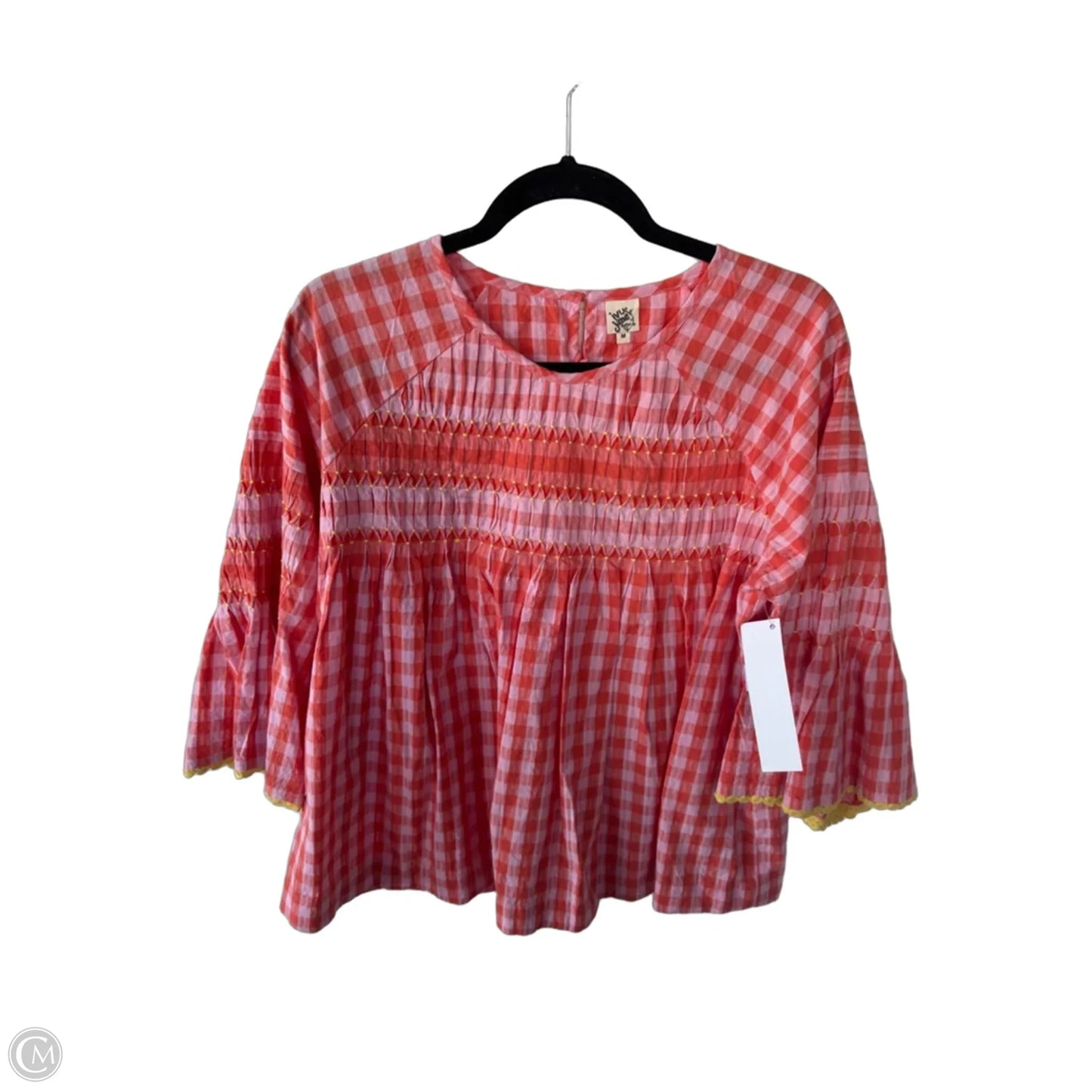 Top 3/4 Sleeve By Ivy Jane In Orange & Pink, Size: M