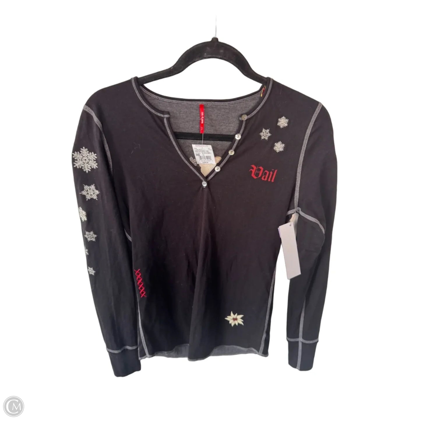 Top Long Sleeve By Clothes Mentor In Black & White, Size: M
