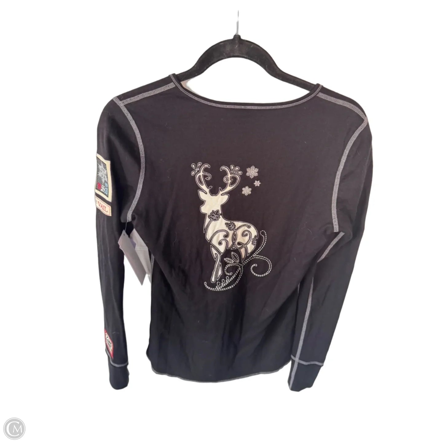 Top Long Sleeve By Clothes Mentor In Black & White, Size: M