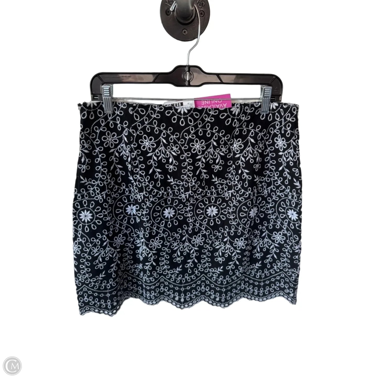 Skirt Mini & Short By Loft In Black & White, Size: 10