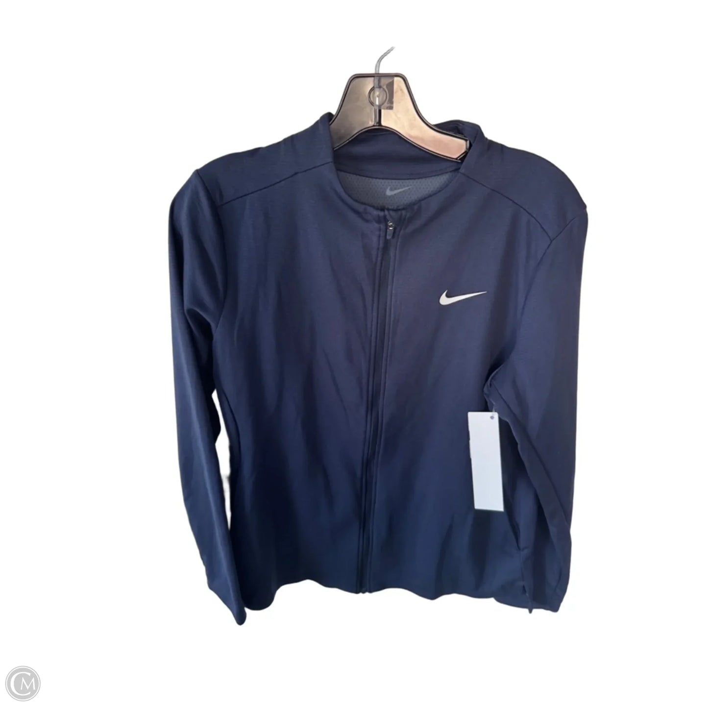 Athletic Jacket By Nike In Blue, Size: M