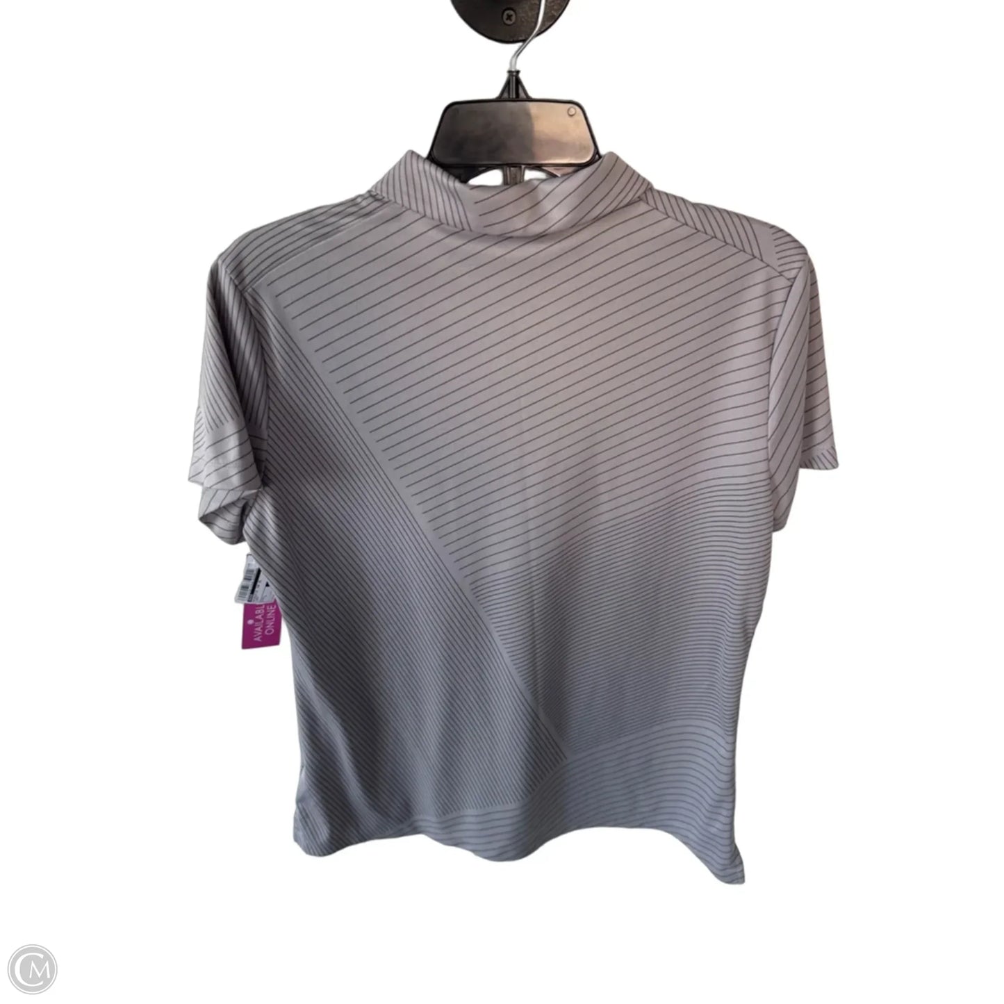 Athletic Top Short Sleeve By Nike In Grey, Size: L