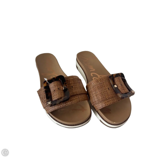 Sandals Heels Wedge By Sam Edelman In Brown, Size: 8.5