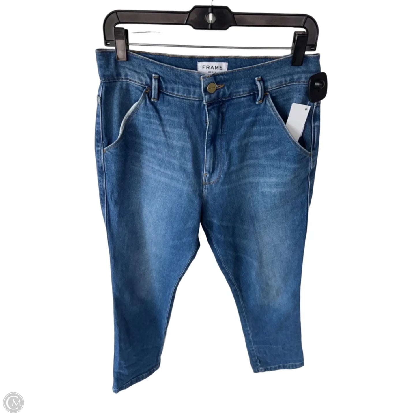 Jeans Straight By Frame In Blue Denim, Size: 8