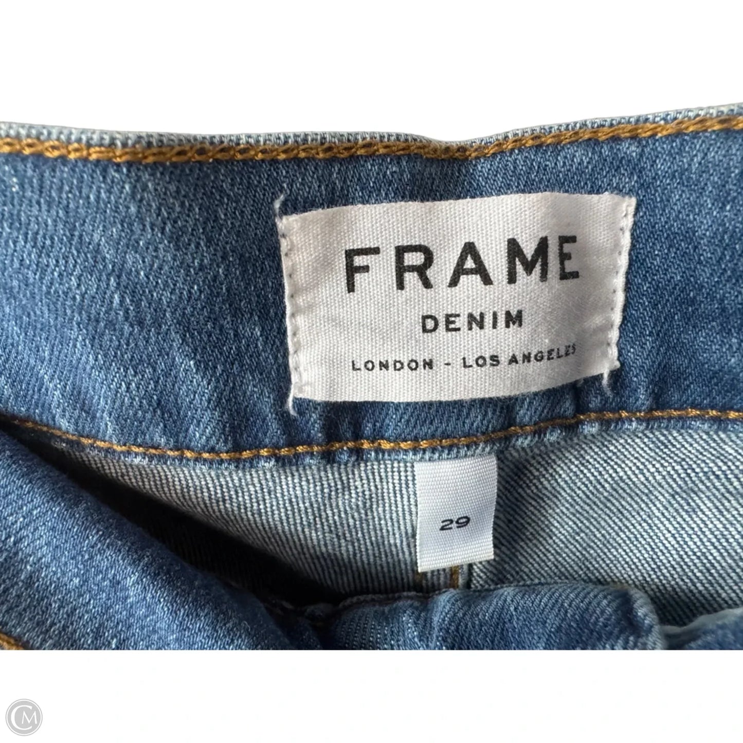 Jeans Straight By Frame In Blue Denim, Size: 8
