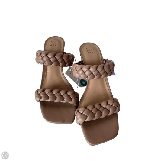Sandals Heels Block By A New Day In Tan, Size: 8