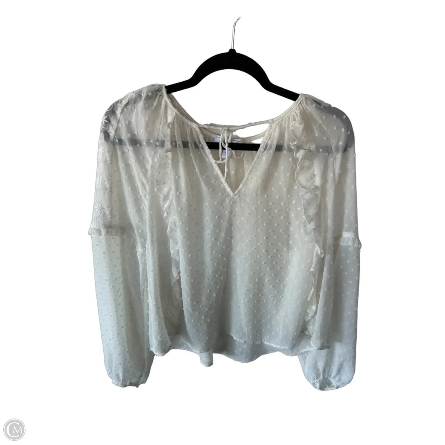 Top Long Sleeve By Express In Cream, Size: S
