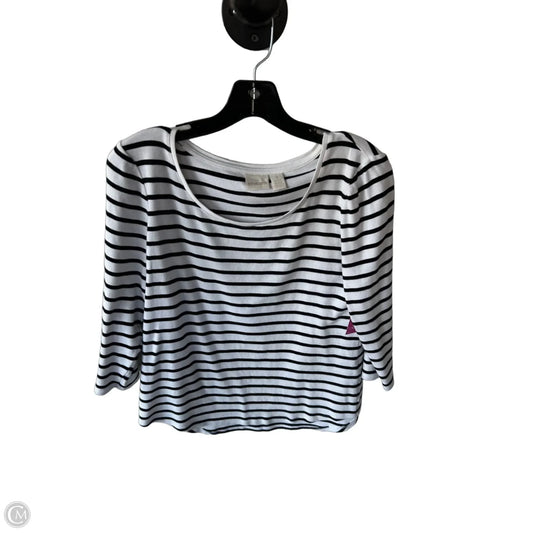 Top 3/4 Sleeve By Chicos In Black & White, Size: M