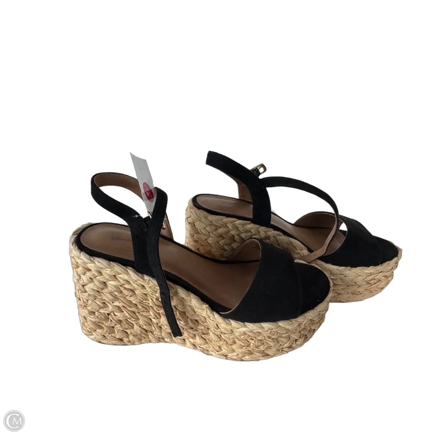 Sandals Heels Wedge By Universal Thread In Black & Tan, Size: 6