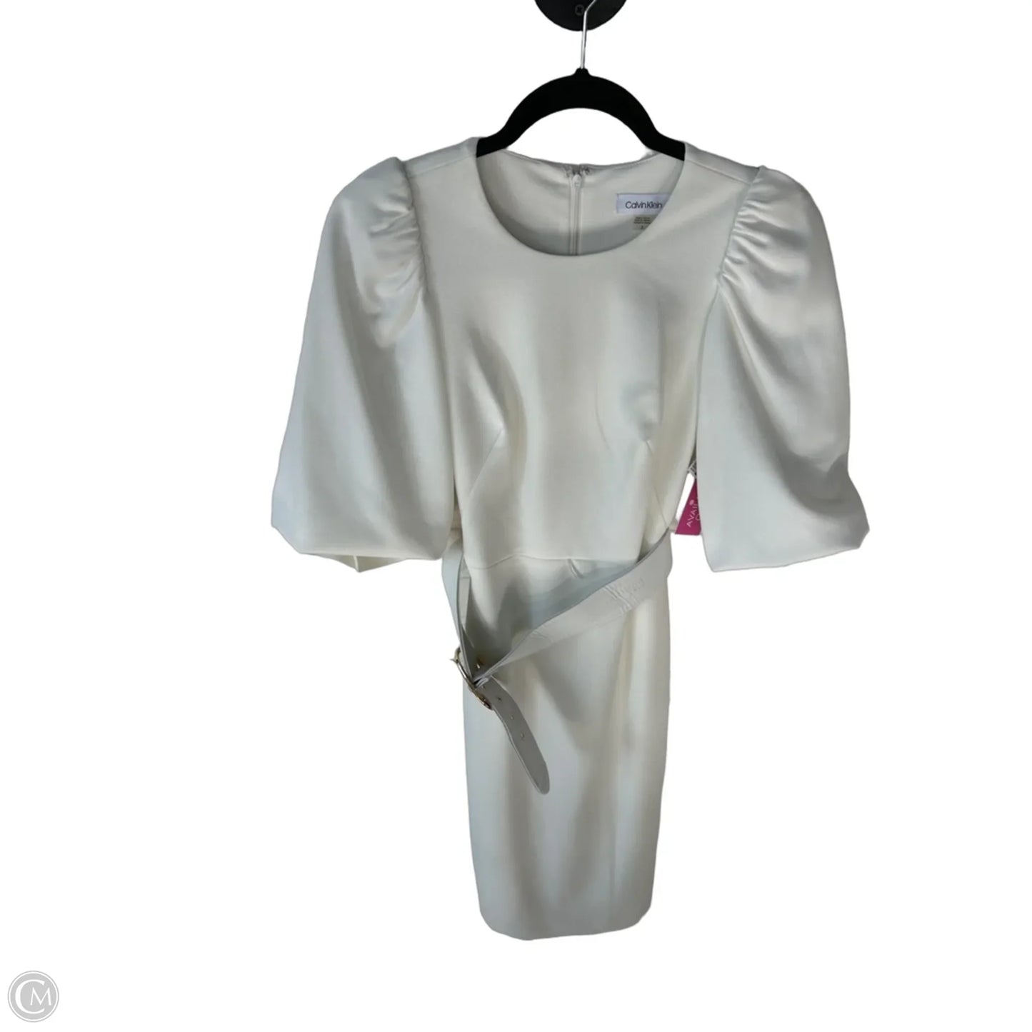 Dress Work By Calvin Klein In Ivory, Size: Xs