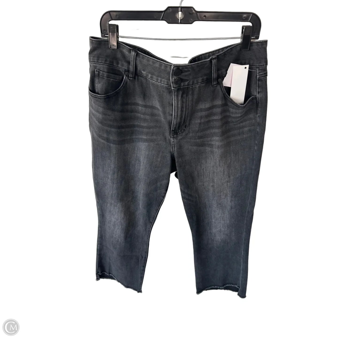 Jeans Cropped By Cabi In Grey Denim, Size: 12