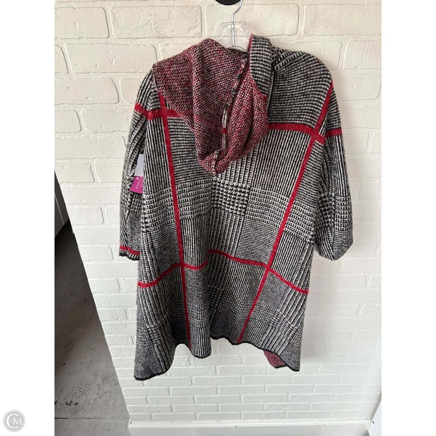 Sweater Cardigan By Joseph A. In Black & Red, Size: S