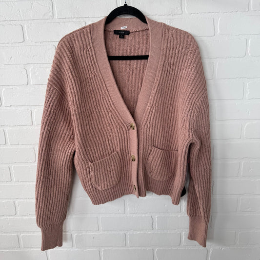 Sweater Cardigan By J. Crew In Pink & Tan, Size: L
