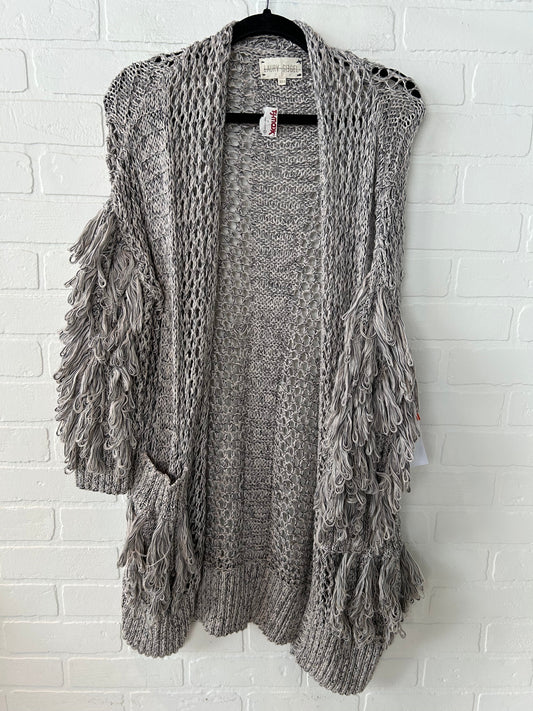 Sweater Cardigan By Laura Siegel In Cream & Grey, Size: Xs