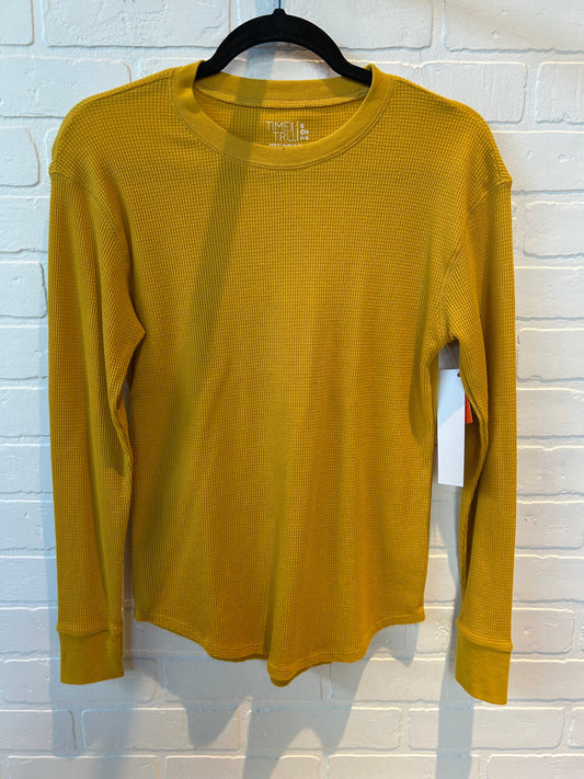 Top Long Sleeve Basic By Time And Tru In Yellow, Size: S