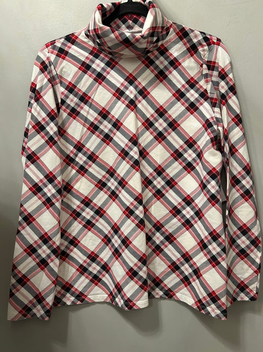 Top Long Sleeve Basic By Talbots In Black & Red, Size: L