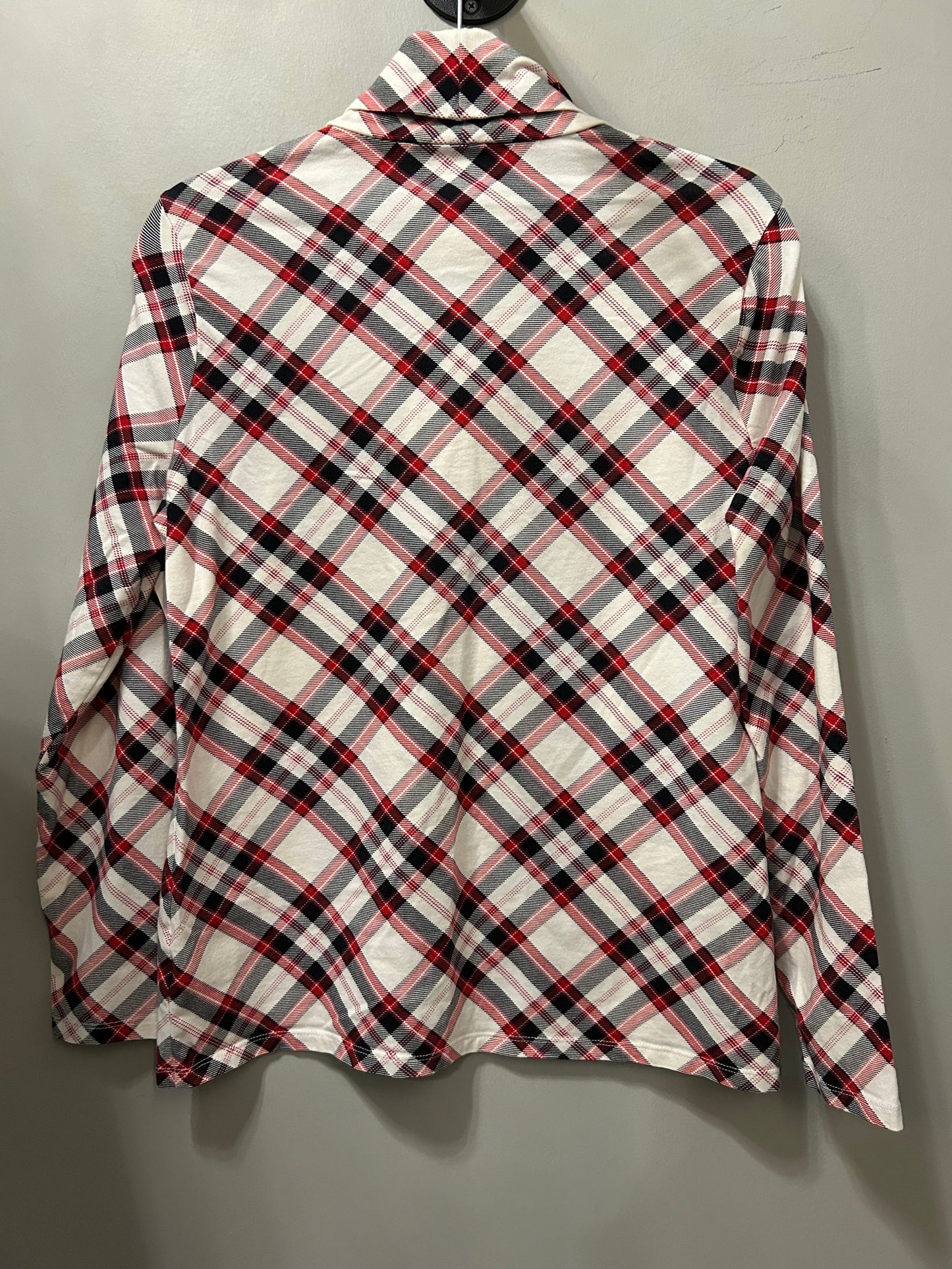 Top Long Sleeve Basic By Talbots In Black & Red, Size: L