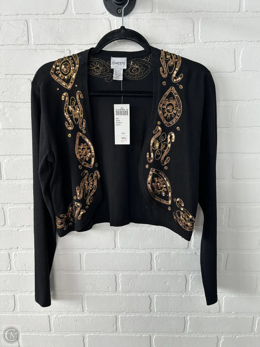 Bolero By Chicos In Black & Gold, Size: M