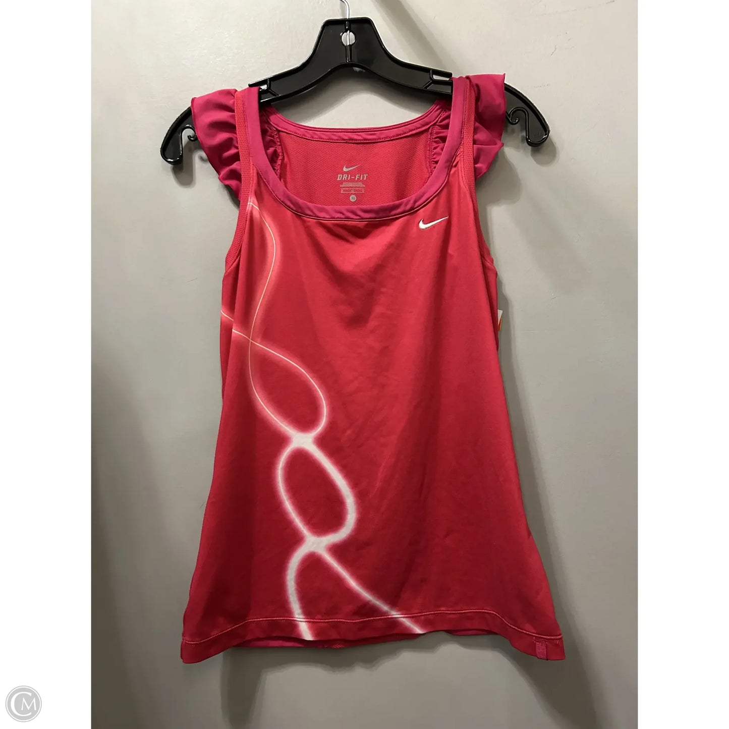 Athletic Tank Top By Nike In Pink & White, Size: M