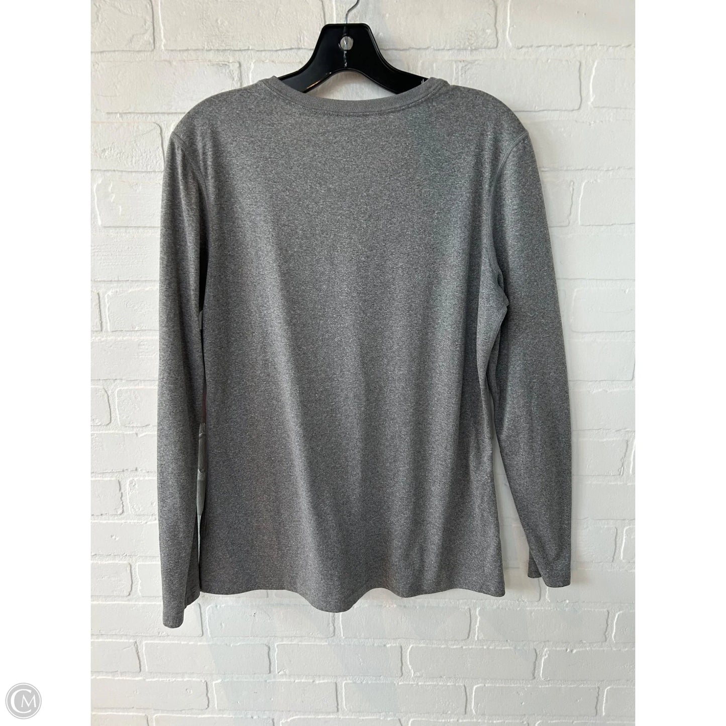 Athletic Top Long Sleeve Crewneck By Nike In Grey, Size: L