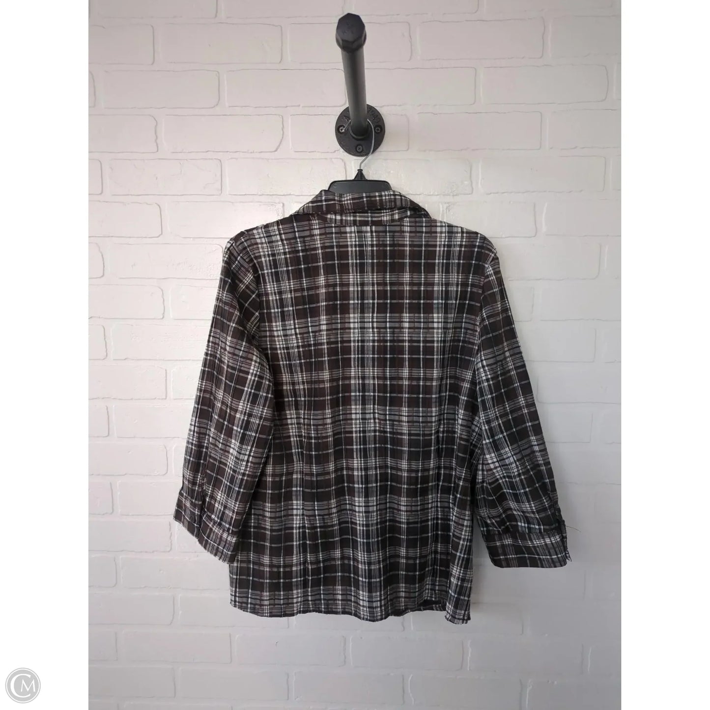 Top Long Sleeve By Croft And Barrow In Brown & White, Size: Xs