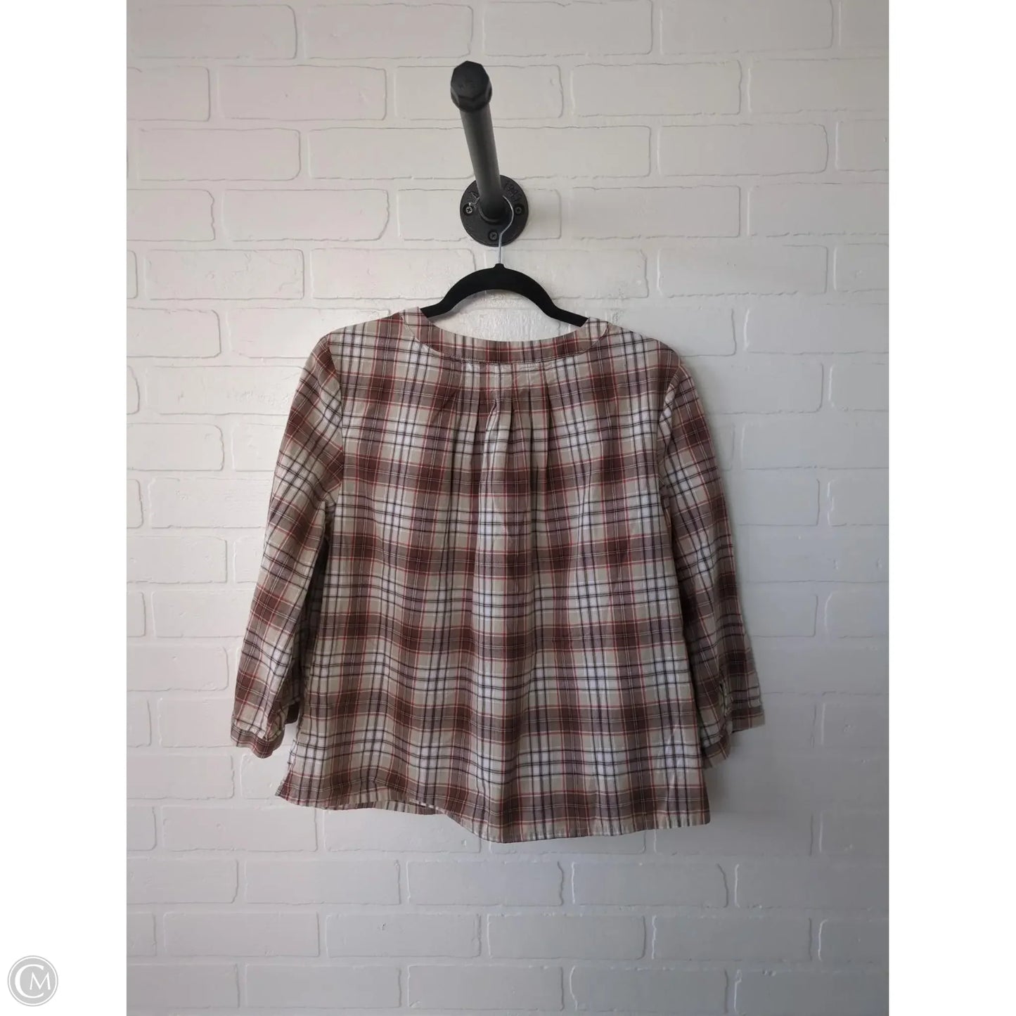 Top 3/4 Sleeve By Christopher And Banks In Brown & Tan, Size: Xl