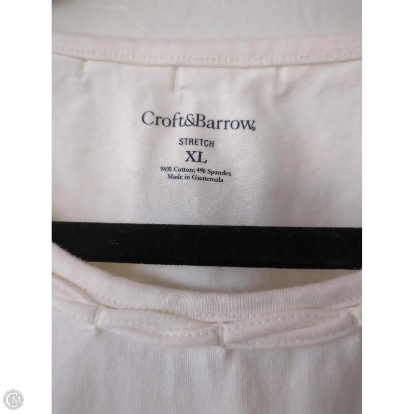 Top 3/4 Sleeve By Croft And Barrow In Cream, Size: Xl