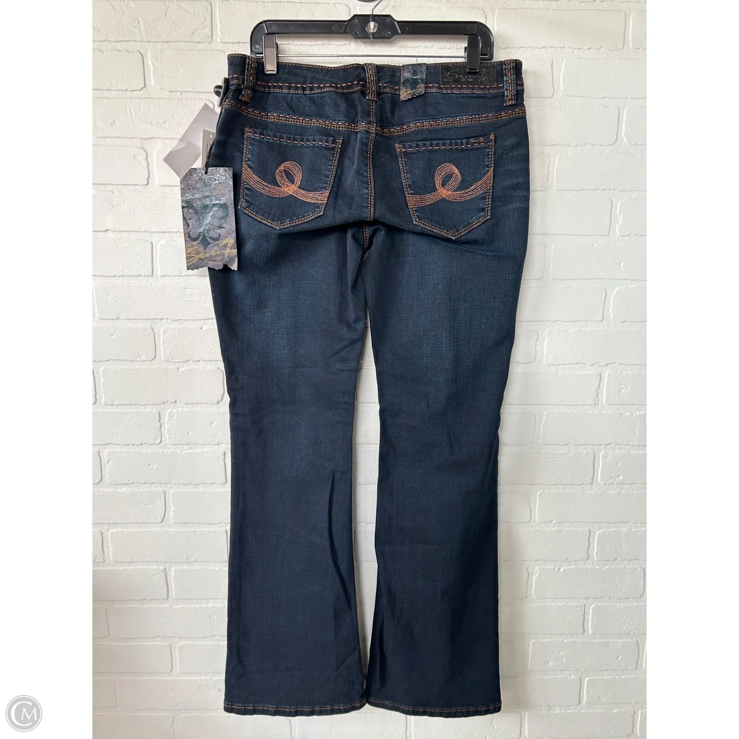 Jeans Boot Cut By Seven 7 In Blue Denim, Size: 10