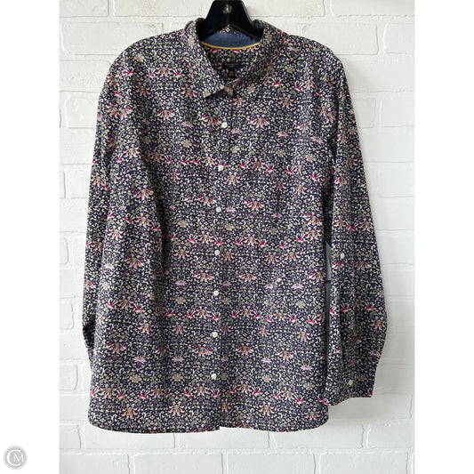 Top Long Sleeve By Talbots In Green & Purple, Size: 2x