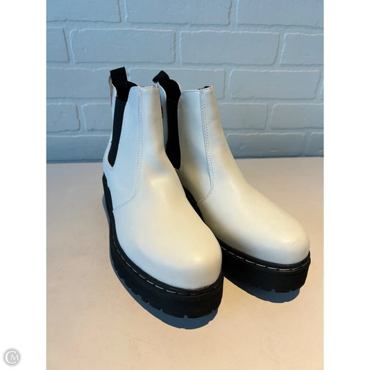 Boots Mid-calf Flats By STORY In Black & White, Size: 11