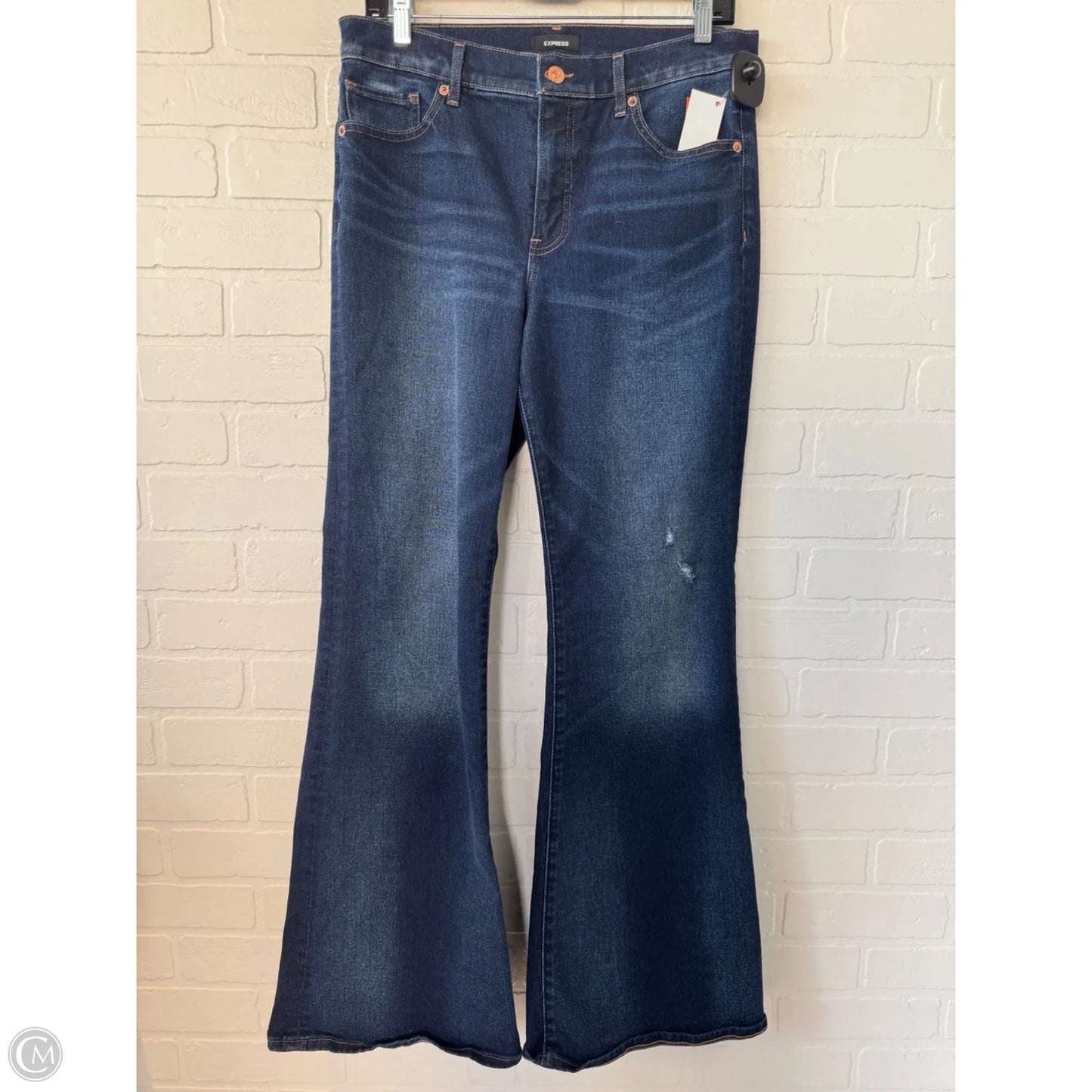 Jeans Flared By Express In Blue Denim, Size: 8