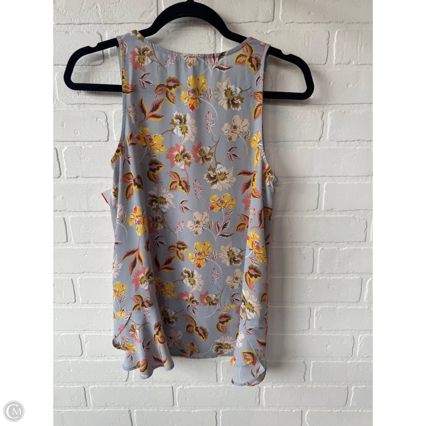 Top Sleeveless By Loft In Grey & Yellow, Size: Xs