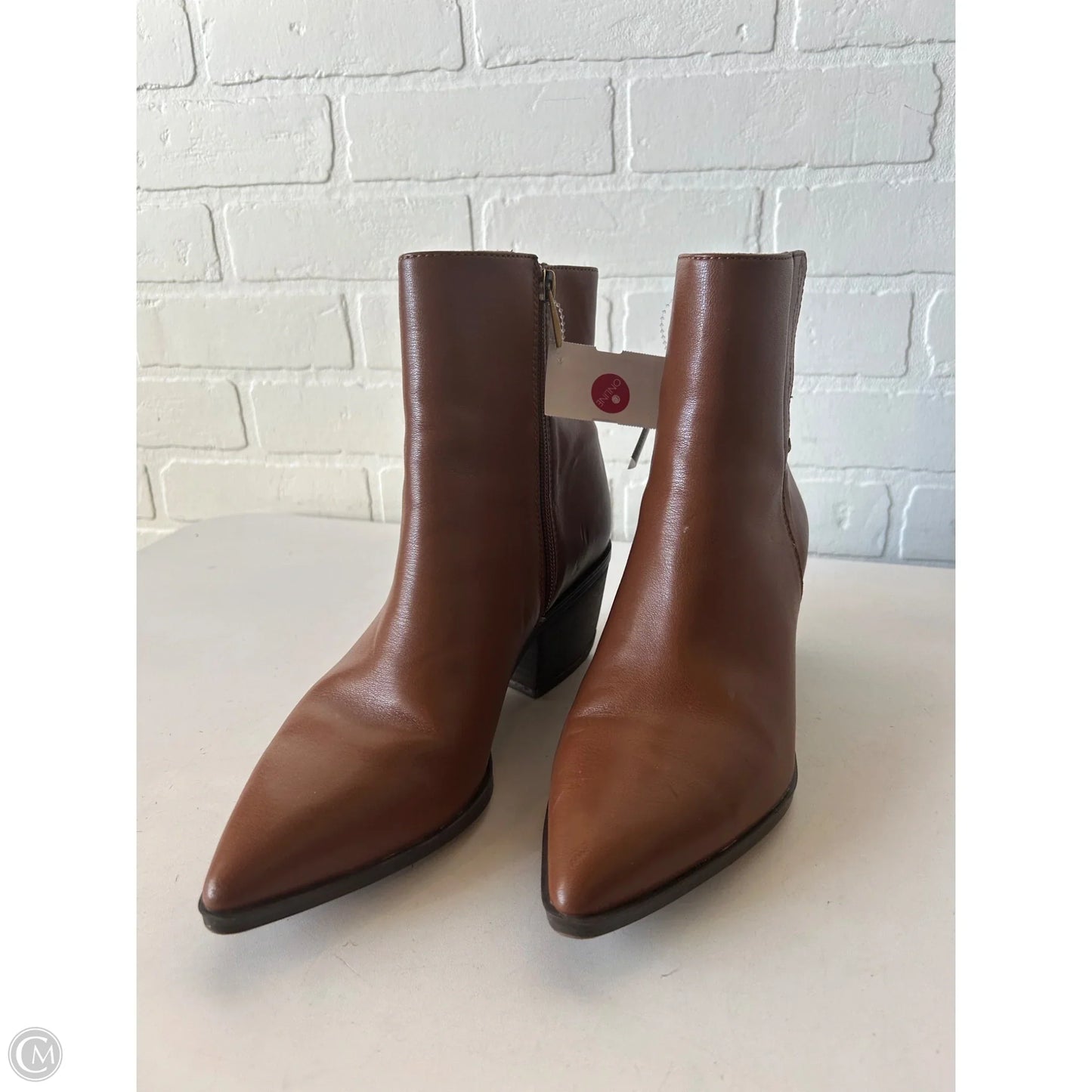 Boots Ankle Heels By Franco Sarto In Brown, Size: 8.5